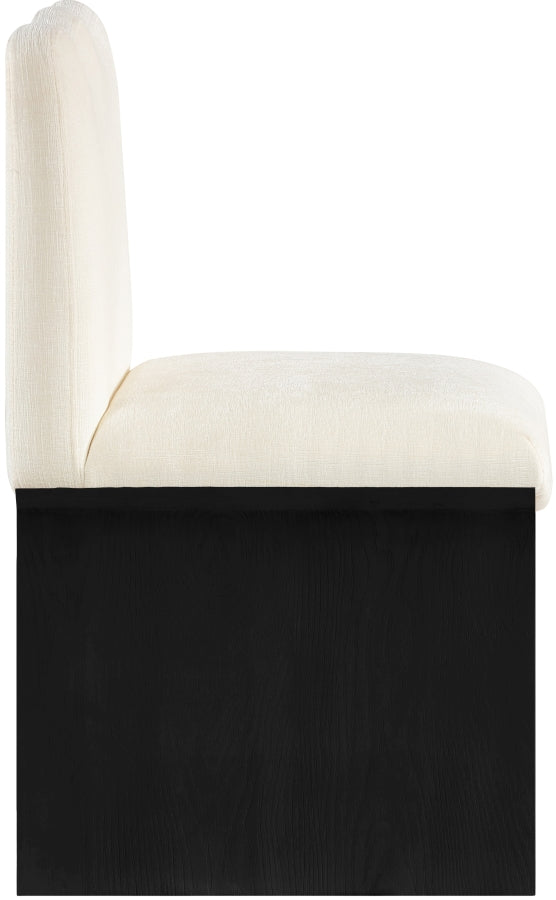 Shaw Chenille Fabric Upholstered Dining Chair in Cream - 11068Cream-C