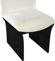 Shaw Chenille Fabric Upholstered Dining Chair in Cream - 11068Cream-C