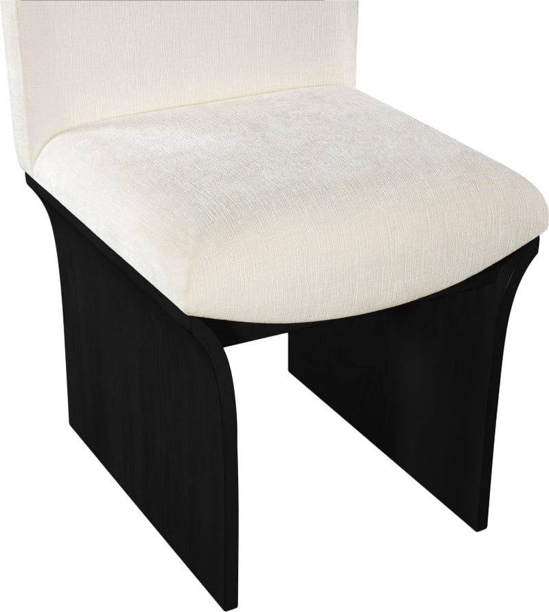 Shaw Chenille Fabric Upholstered Dining Chair in Cream - 11068Cream-C