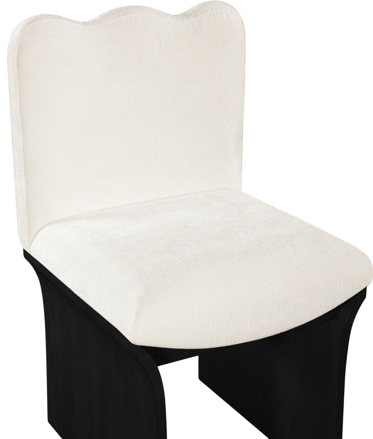Shaw Chenille Fabric Upholstered Dining Chair in Cream - 11068Cream-C