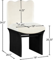 Shaw Chenille Fabric Upholstered Dining Chair in Cream - 11068Cream-C