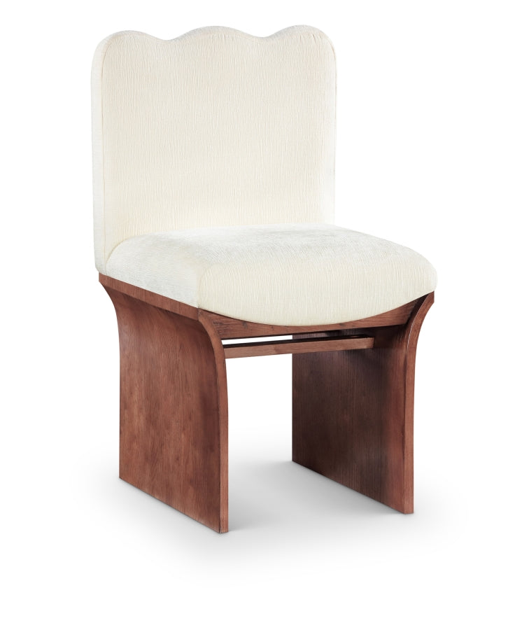 Shaw Chenille Fabric Upholstered Dining Chair in Cream - 11069Cream-C
