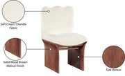 Shaw Chenille Fabric Upholstered Dining Chair in Cream - 11069Cream-C