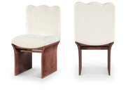 Shaw Chenille Fabric Upholstered Dining Chair in Cream - 11069Cream-C