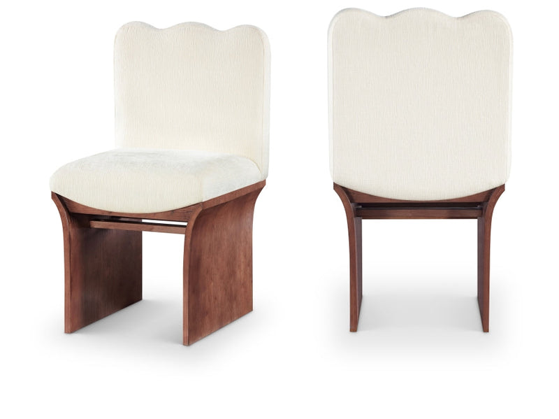 Shaw Chenille Fabric Upholstered Dining Chair in Cream - 11069Cream-C