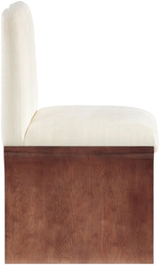 Shaw Chenille Fabric Upholstered Dining Chair in Cream - 11069Cream-C