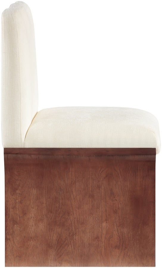 Shaw Chenille Fabric Upholstered Dining Chair in Cream - 11069Cream-C