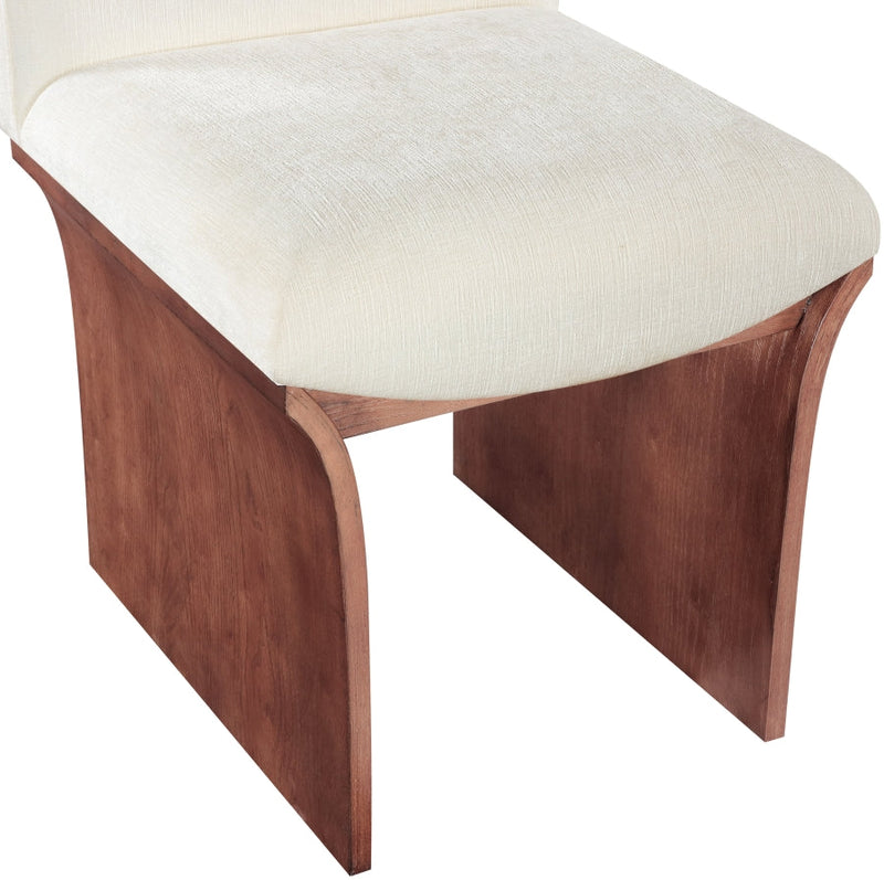 Shaw Chenille Fabric Upholstered Dining Chair in Cream - 11069Cream-C
