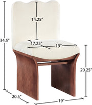 Shaw Chenille Fabric Upholstered Dining Chair in Cream - 11069Cream-C