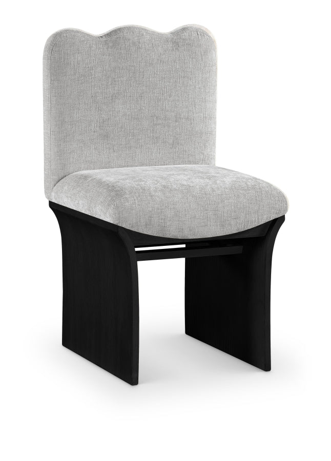 Shaw Chenille Fabric Upholstered Dining Chair in Grey - 11068Grey-C