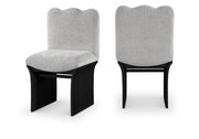 Shaw Chenille Fabric Upholstered Dining Chair in Grey - 11068Grey-C