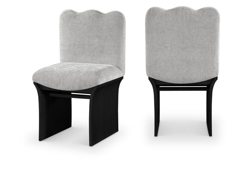 Shaw Chenille Fabric Upholstered Dining Chair in Grey - 11068Grey-C