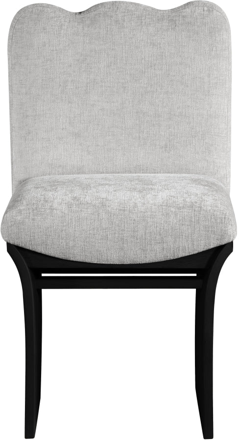 Shaw Chenille Fabric Upholstered Dining Chair in Grey - 11068Grey-C