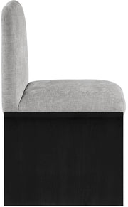 Shaw Chenille Fabric Upholstered Dining Chair in Grey - 11068Grey-C