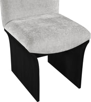 Shaw Chenille Fabric Upholstered Dining Chair in Grey - 11068Grey-C