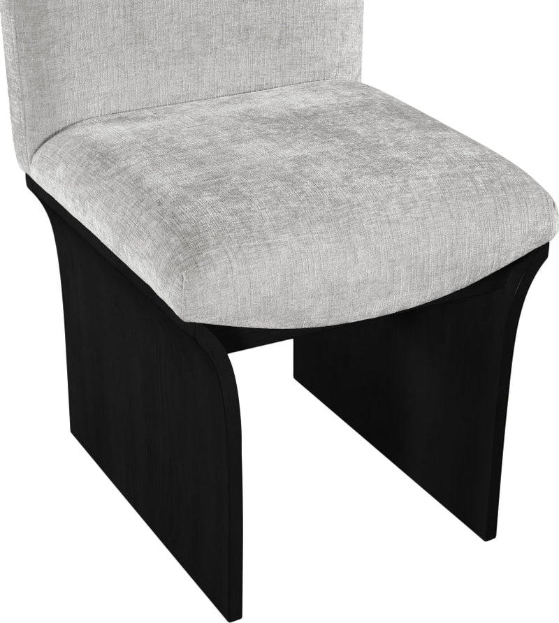 Shaw Chenille Fabric Upholstered Dining Chair in Grey - 11068Grey-C