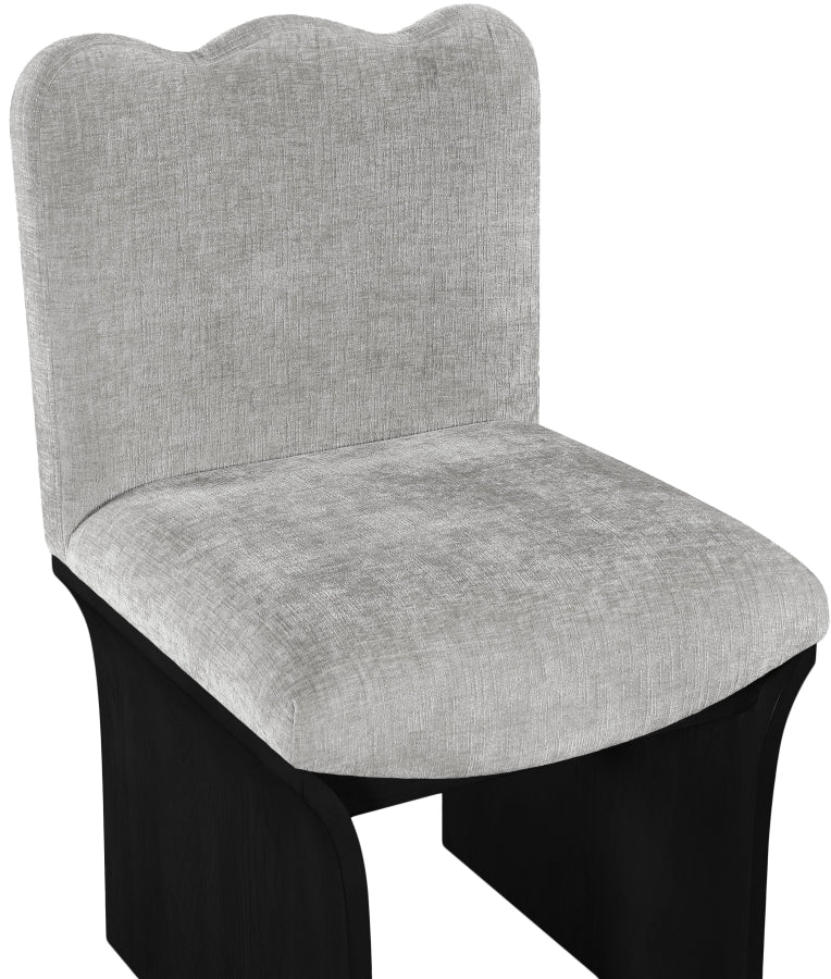 Shaw Chenille Fabric Upholstered Dining Chair in Grey - 11068Grey-C