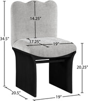 Shaw Chenille Fabric Upholstered Dining Chair in Grey - 11068Grey-C