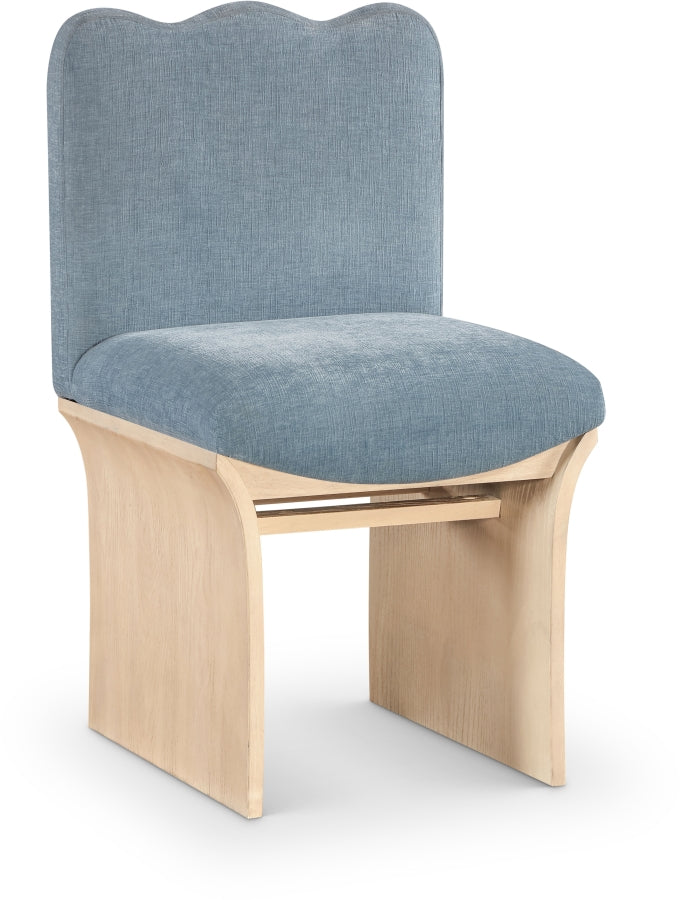 Shaw Chenille Fabric Upholstered Dining Chair in Light Blue - 11067LtBlu-C