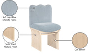 Shaw Chenille Fabric Upholstered Dining Chair in Light Blue - 11067LtBlu-C