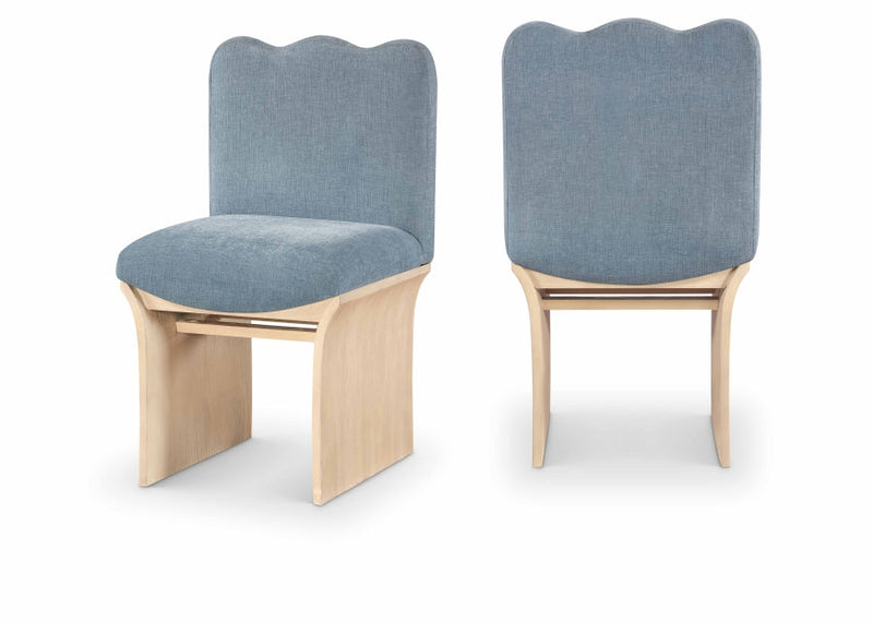 Shaw Chenille Fabric Upholstered Dining Chair in Light Blue - 11067LtBlu-C