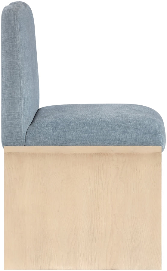 Shaw Chenille Fabric Upholstered Dining Chair in Light Blue - 11067LtBlu-C