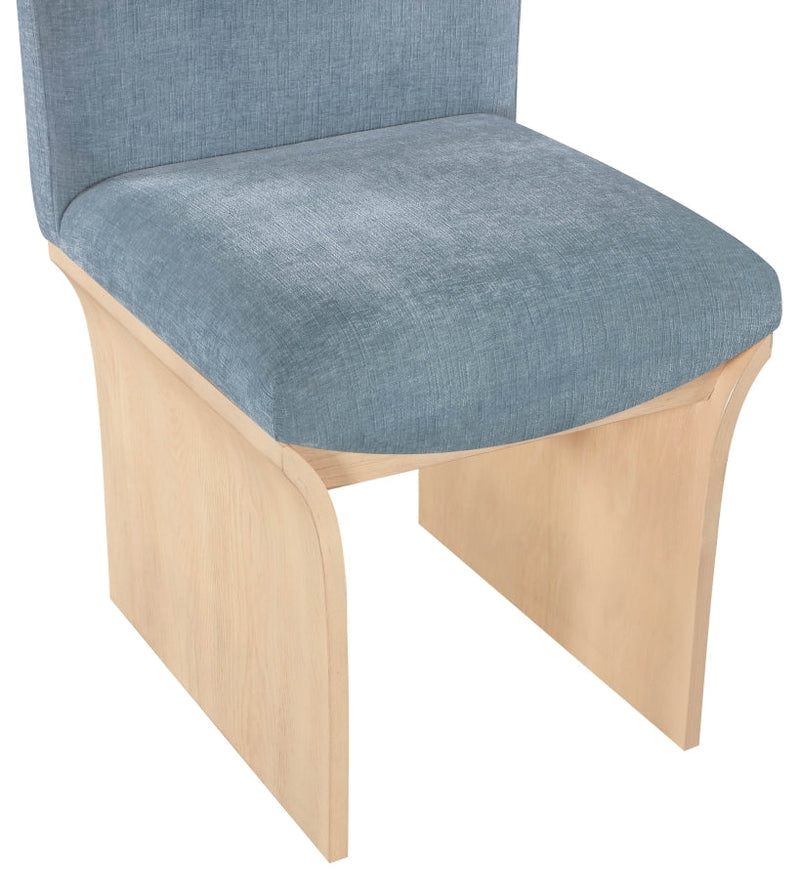 Shaw Chenille Fabric Upholstered Dining Chair in Light Blue - 11067LtBlu-C