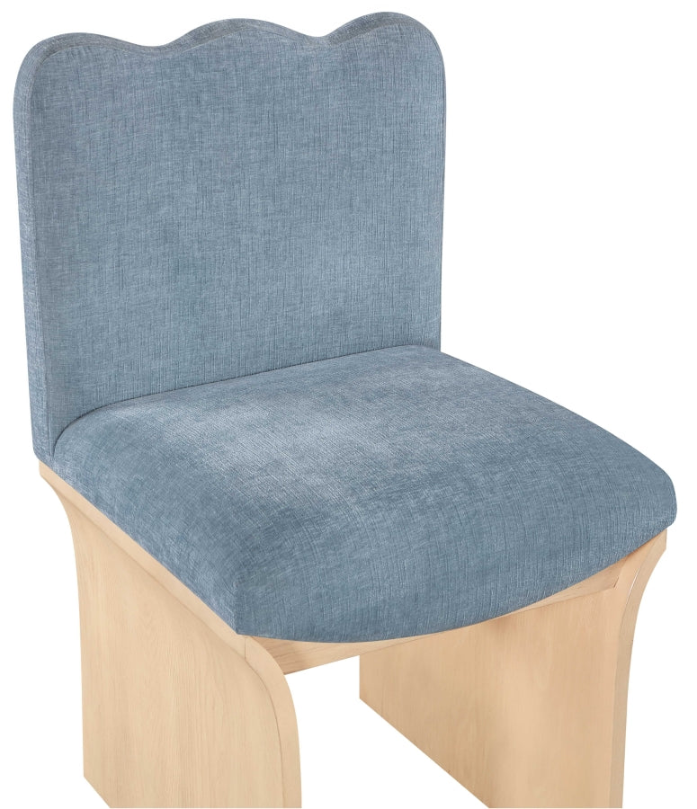 Shaw Chenille Fabric Upholstered Dining Chair in Light Blue - 11067LtBlu-C