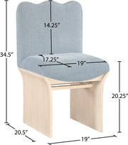 Shaw Chenille Fabric Upholstered Dining Chair in Light Blue - 11067LtBlu-C