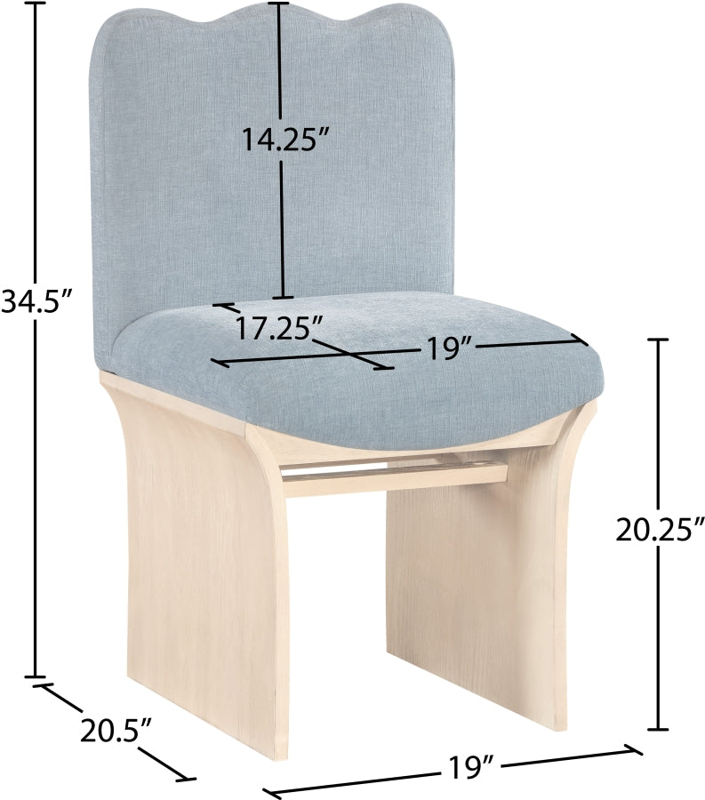 Shaw Chenille Fabric Upholstered Dining Chair in Light Blue - 11067LtBlu-C