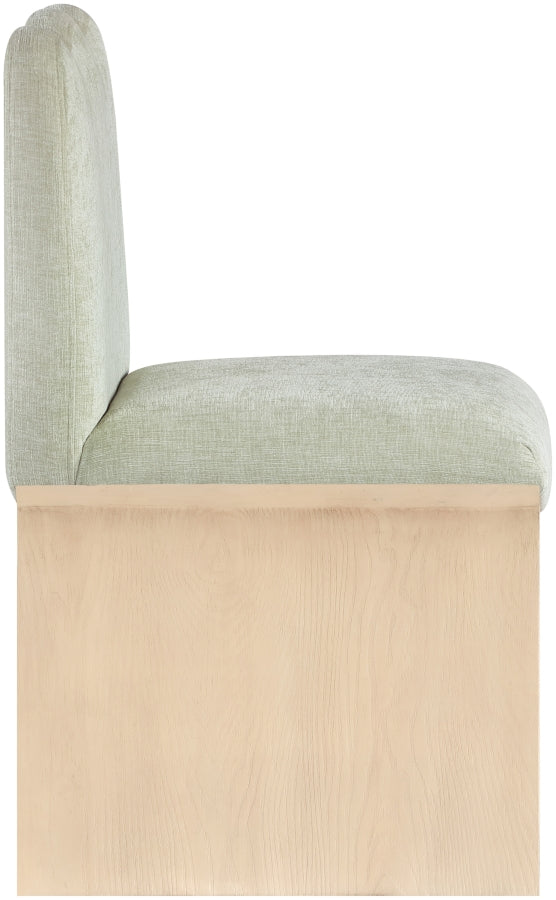 Shaw Chenille Fabric Upholstered Dining Chair in Mint - 11067Mint-C
