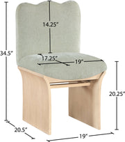 Shaw Chenille Fabric Upholstered Dining Chair in Mint - 11067Mint-C