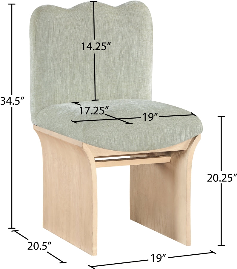 Shaw Chenille Fabric Upholstered Dining Chair in Mint - 11067Mint-C