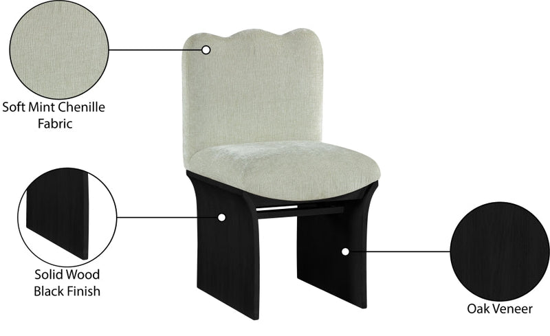 Shaw Chenille Fabric Upholstered Dining Chair in Mint - 11068Mint-C