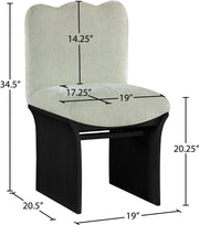Shaw Chenille Fabric Upholstered Dining Chair in Mint - 11068Mint-C