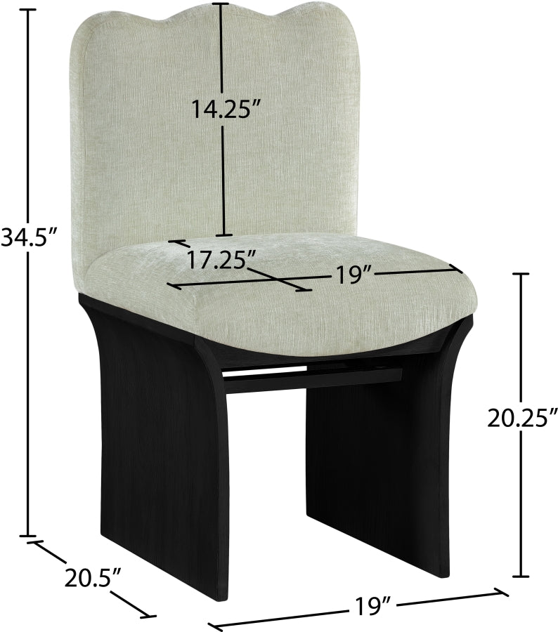 Shaw Chenille Fabric Upholstered Dining Chair in Mint - 11068Mint-C
