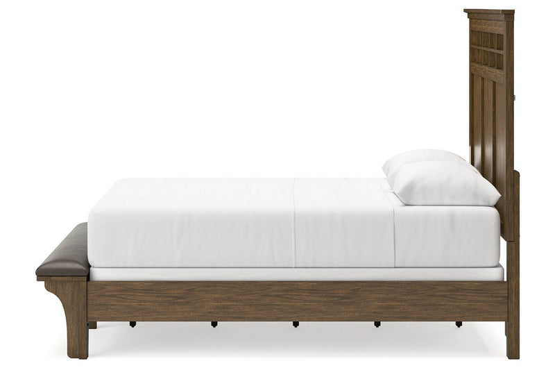 Shawbeck Dark Brown Queen Panel Bed - Gate FurnitureQueen Bed