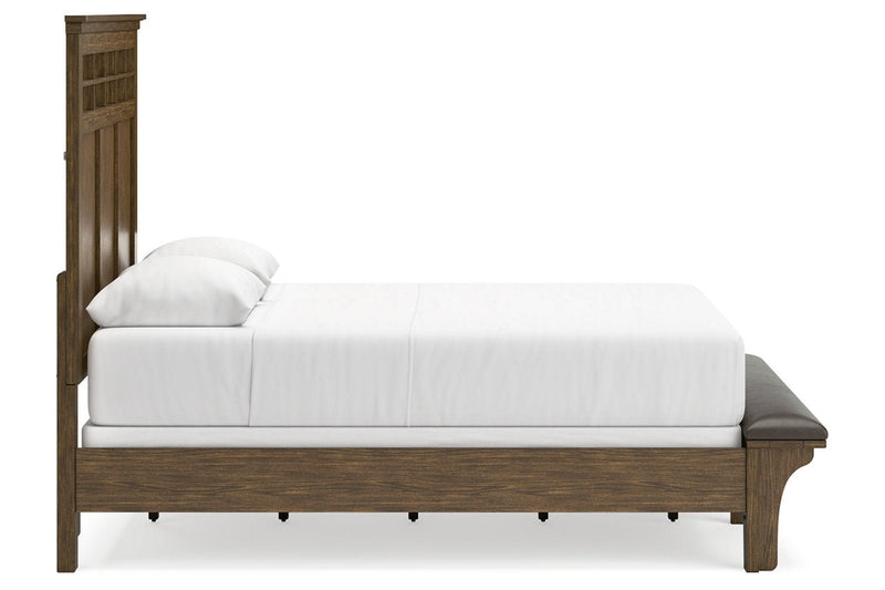 Shawbeck Dark Brown Queen Panel Bed - Gate FurnitureQueen Bed