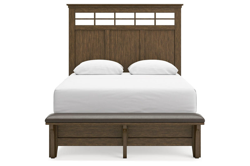 Shawbeck Dark Brown Queen Panel Bed - Gate FurnitureQueen Bed
