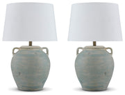 Shawburg 2-Piece Table Lamp Set in Antique Green - PKG019344