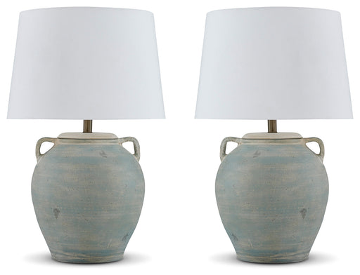 Shawburg 2-Piece Table Lamp Set in Antique Green - PKG019344