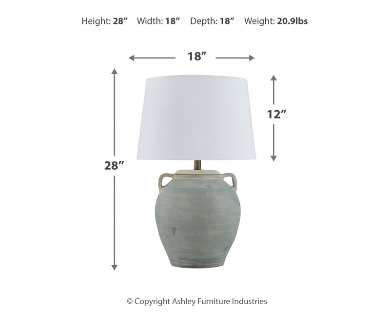 Shawburg 2-Piece Table Lamp Set in Antique Green - PKG019344