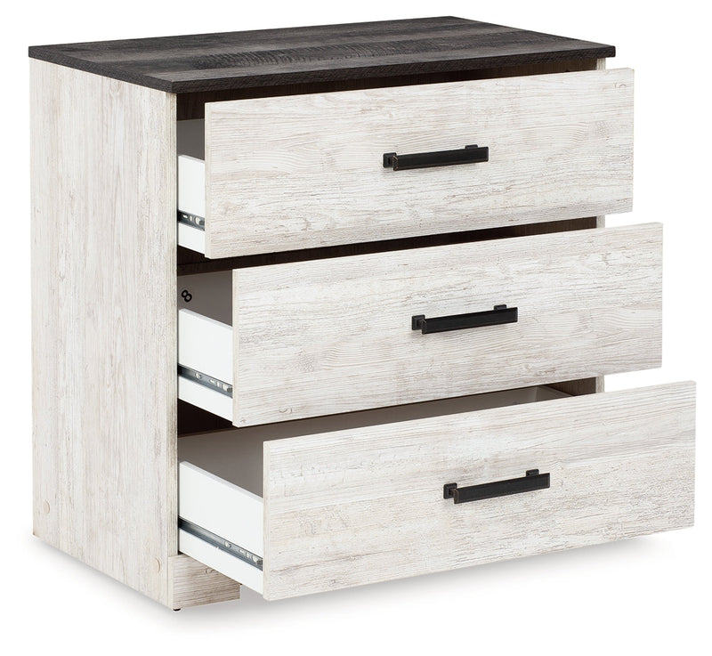 Shawburn Full Panel Headboard Bed with Dresser and 2 Nightstands in Whitewash - PKG009341