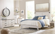 Shawburn Full Platform Bed with Dresser and 2 Nightstands in White/Dark Charcoal Gray - PKG009357