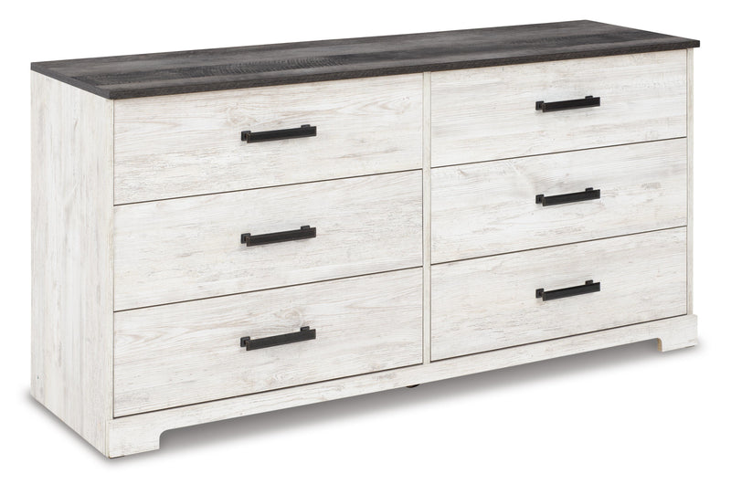 Shawburn Full Platform Bed with Dresser and 2 Nightstands in Whitewash - PKG009349