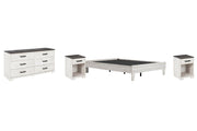Shawburn Full Platform Bed with Dresser and 2 Nightstands in Whitewash - PKG009349