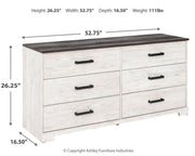 Shawburn Full Platform Bed with Dresser and 2 Nightstands in Whitewash - PKG009349