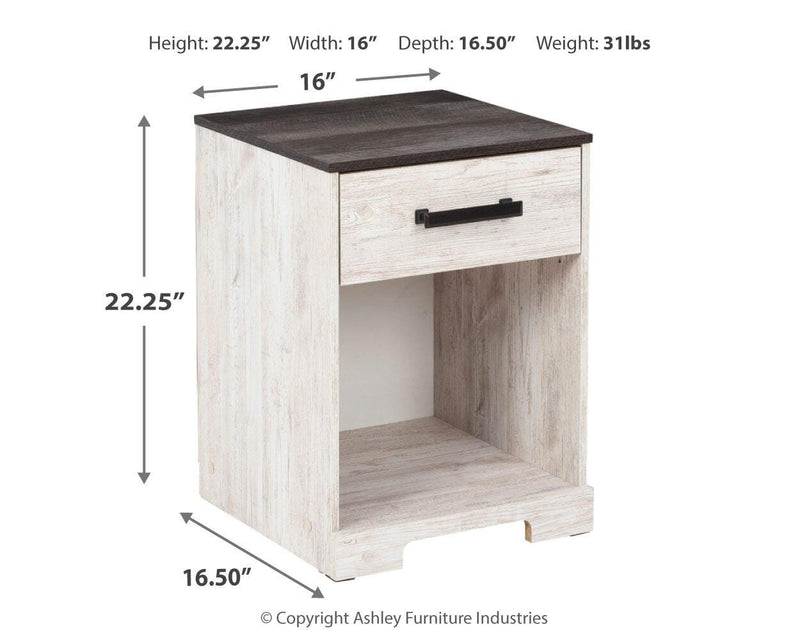 Shawburn Full Platform Bed with Dresser and 2 Nightstands in Whitewash - PKG009349