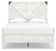 Shawburn Full Platform Bed with Dresser and Chest in White/Dark Charcoal Gray - PKG016226