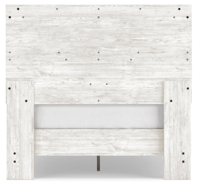 Shawburn Full Platform Bed with Dresser and Chest in White/Dark Charcoal Gray - PKG016226